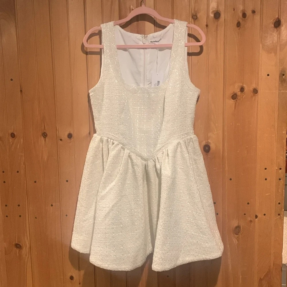 New NWT REFORMATION Aliana tweed mini dress size 12